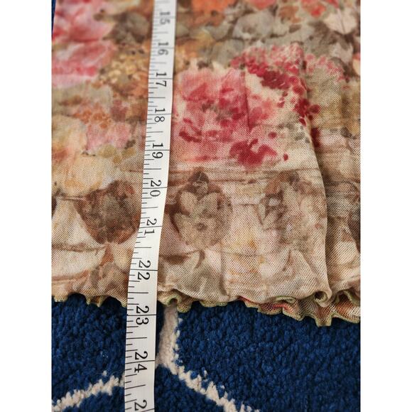 Y2k Therapy Women's Semi Sheer Boho Low Cut Top- M - Picture 7 of 7